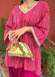 Magenta A-Line Top with Farshi Salwar