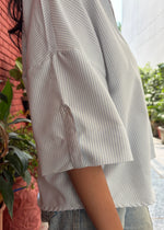 Load image into Gallery viewer, Black Cotton Seersucker Boxy Cotton Shirt
