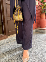 Load image into Gallery viewer, Navy Blye Rayon High-Low Festive Co-ord
