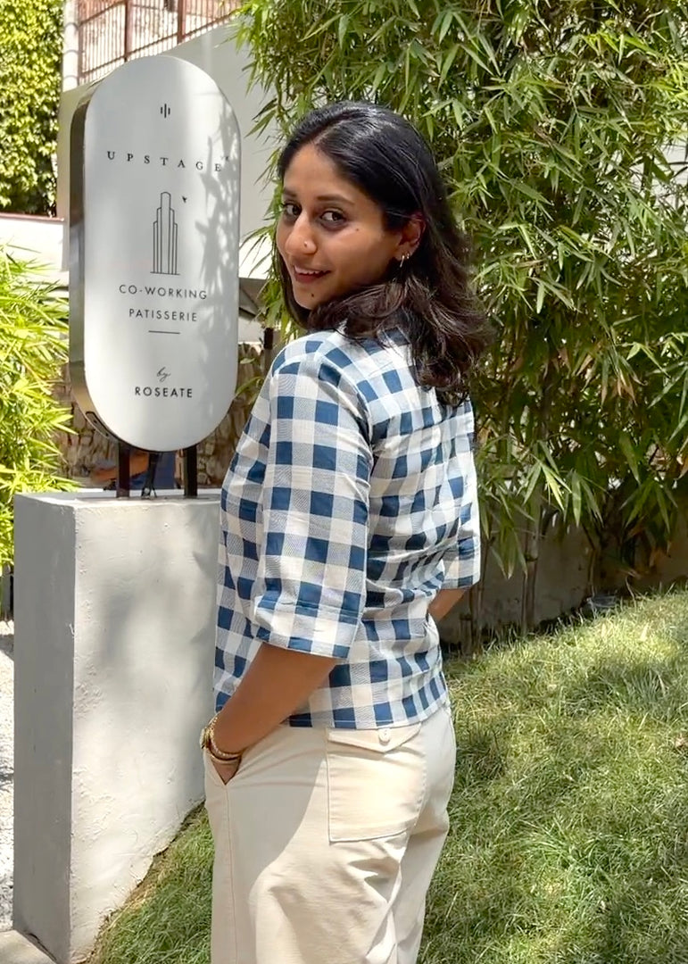 Blue & White Checks Cotton Shirt