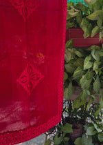 Load and play video in Gallery viewer, Red Cotton Applique Suit &amp; Dupatta
