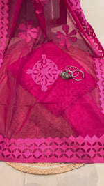 Load and play video in Gallery viewer, Hot Pink Cotton Applique Suit &amp; Dupatta
