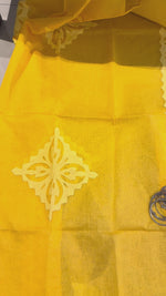Load and play video in Gallery viewer, Yellow Cotton Applique Suit &amp; Dupatta
