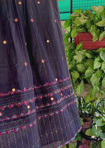 Load and play video in Gallery viewer, Maroon Ajrak Cotton Suit &amp; Black Mirror Work Mulmul Dupatta
