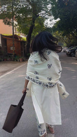 Load and play video in Gallery viewer, White Cotton Suit with Embroidery &amp; Dupatta

